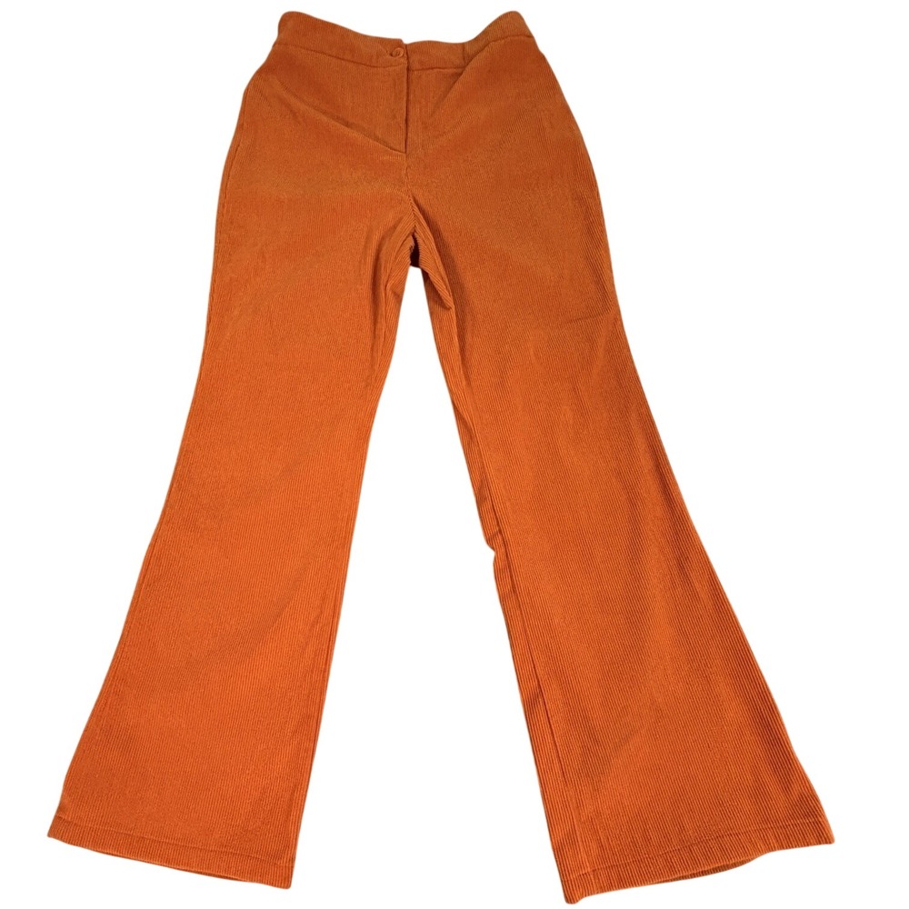 Sincerely‎ Jules Orange Corduroy Flare Pants Women's Size Large Wide Leg